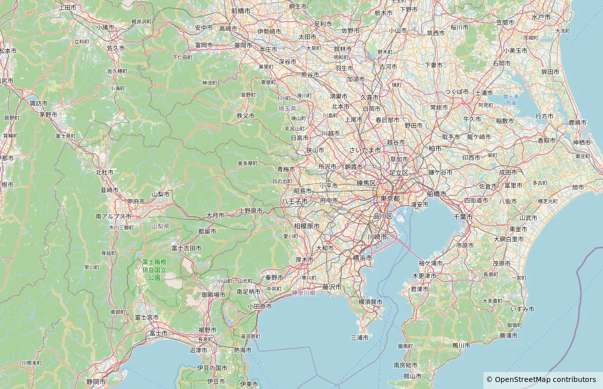 Map of the Tokyo metropolitan area
